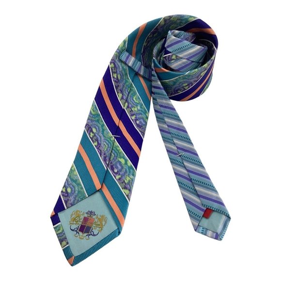 ROBERT GRAHAM XL Blue Art Print Silk Tie Made In USA 62"-3.25" EX COND - Picture 4 of 8